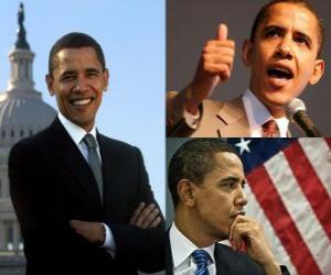 Puzzle Μπάρακ Ομπάμα ο πρώτος μαύρος πρόεδρος κατέχουν τη θέση των Ηνωμένων Πολιτειών της Αμερικής